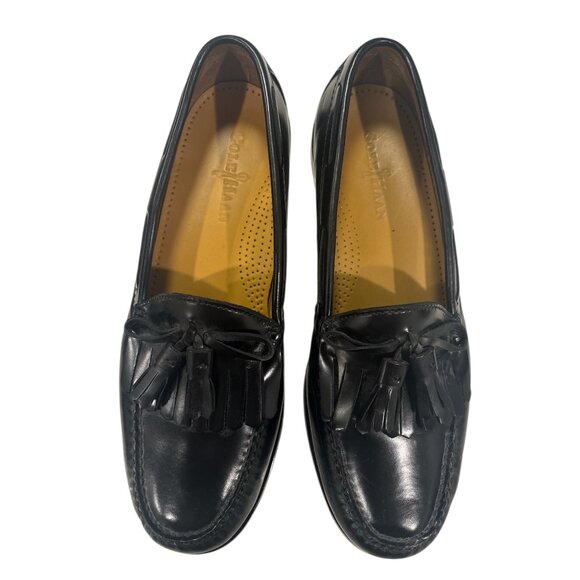 Cole Haan Men’s Black Leather Tassel Loafers Classic Dress Shoes 9.5 D - Picture 4 of 13